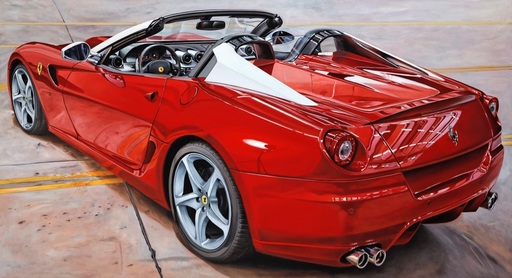 Enrico GHINATO - Peinture - 599 Roadster Back View
