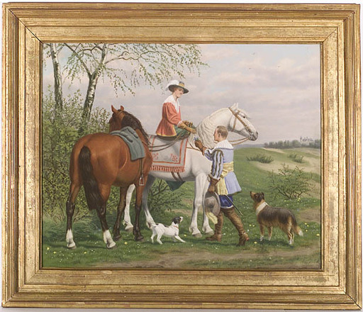 Joan DE KROON - Gemälde - "Gallant Scene", Pastel, 1925