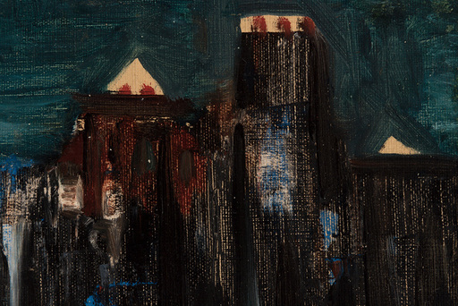 Oscar DOMINGUEZ - Painting - La ville, la nuite