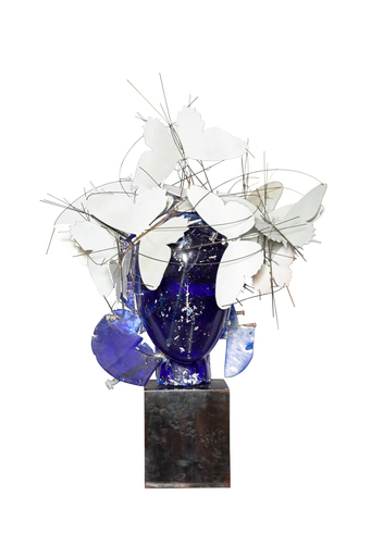 Manolo VALDÉS - Sculpture-Volume - Cabeza con Mariposas Blancas