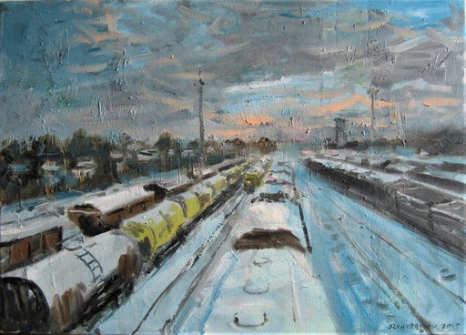 Vasyl DZHABRAYLOV - Gemälde - 'VAGON PARKS'  