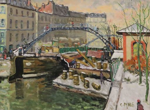 Charles MALLE - Peinture - Canal St Martin