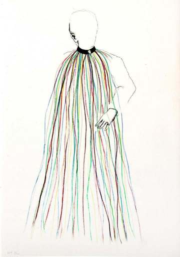ジム・ダイン - 版画 - Dorian Gray in Multi-Colored Vinyl Stripe Cape