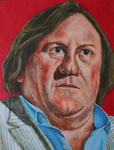 Jean Charles ZIAI - Painting - Gérard Depardieu