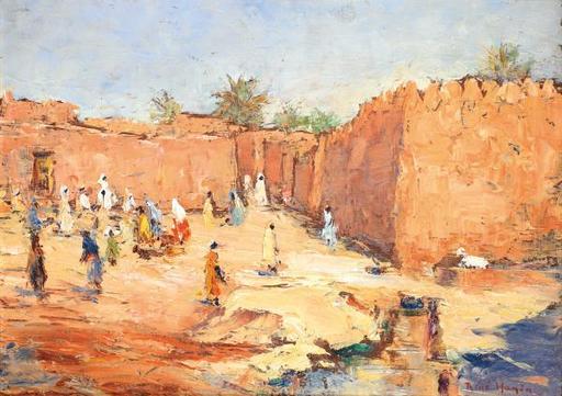 René HANIN - 绘画 - Algérienne au bord de l'oued, 1918