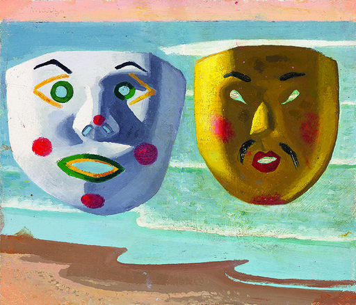 Maruja MALLO - Painting - Máscaras y playa