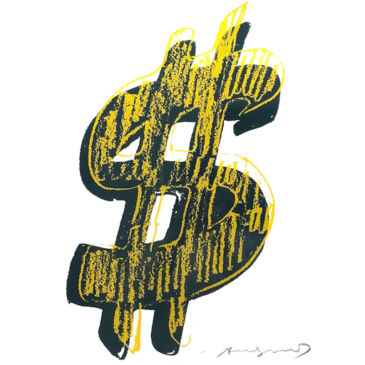 安迪·沃霍尔 - 版画 - Dollar Sign, Yellow  (FS II.278)