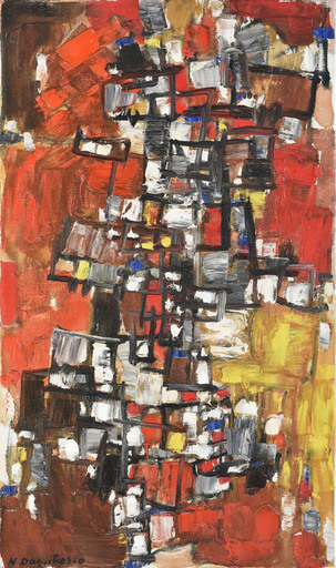 Natalia DUMITRESCO - 绘画 - Composition Red and Black Squares