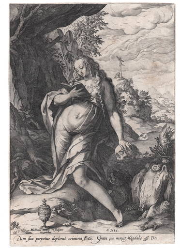 亨德里克·霍尔奇尼斯 - 版画 - Santa Maddalena penitente