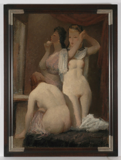 Jiří Josef KAMENICKÝ - Pittura - "After bath" oil on canvas, 1930s