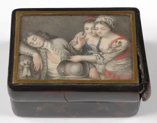 Karl-Gustav KLINGSTEDT - 缩略图  - "Pickpockets and a sleeper" snuff-box, ca 1700 