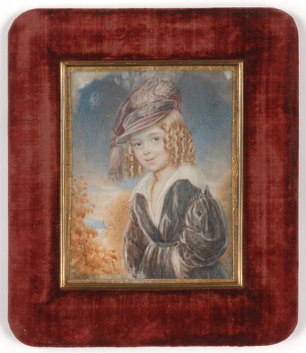 Josef ZUMSANDE - Miniatura - "Portrait of a little noble girl", miniature, 1841
