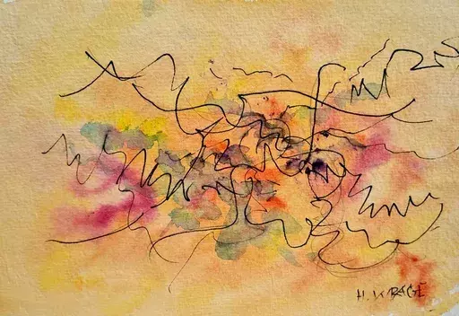 Hans WRAGE - Drawing-Watercolor - Ohne Titel - abstrakt # 23677