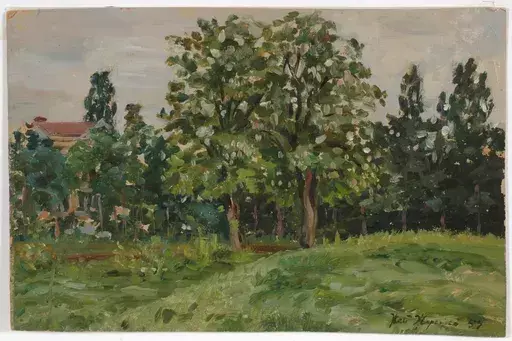 Laurent ZHEI-ZHARENKO - Peinture - Lavrenti Zhei-Zharenko (1899-1977) "Landscape" oil painting
