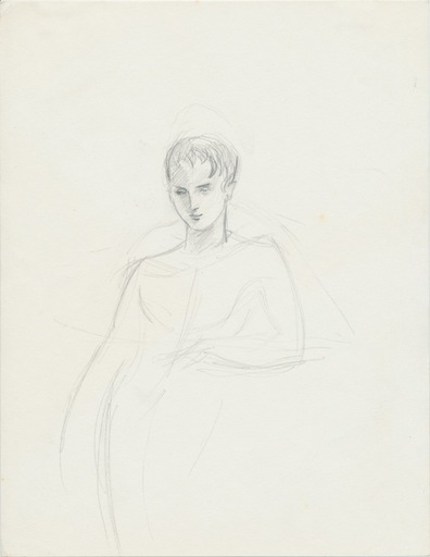 Elizabeth PEYTON - Disegno Acquarello - Untitled (Nude Male Standing)