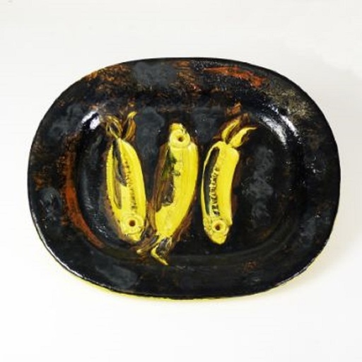 Pablo PICASSO - Ceramic - Trois Sardines (A.R. 34)