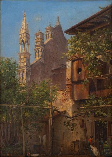 Luigi BISI - Painting - Il Duomo di Monza 1860