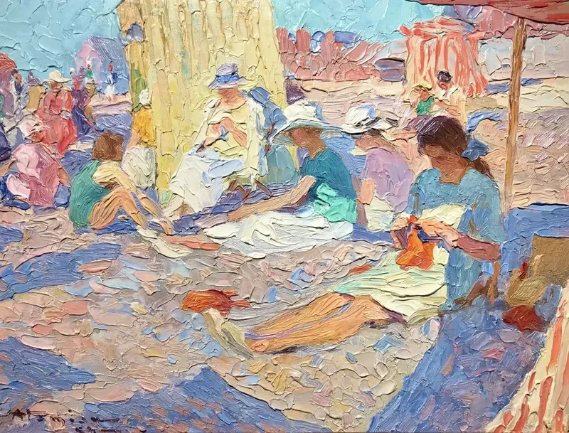 Get Wallpaper Scene De Plage By Charles Garabed Atamian Buy Art Online For Android Free