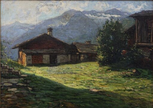 Giovanni CAVALLI - Peinture - Paesaggio d'alta montagna