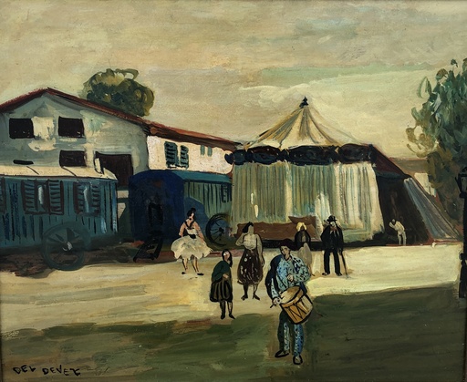 Jean DELDEVEZ - Painting - Le cirque