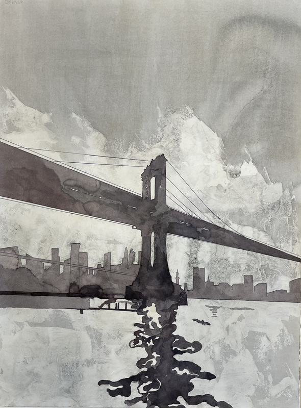 Jorge CASTILLO - 水彩作品 - El puente,New York