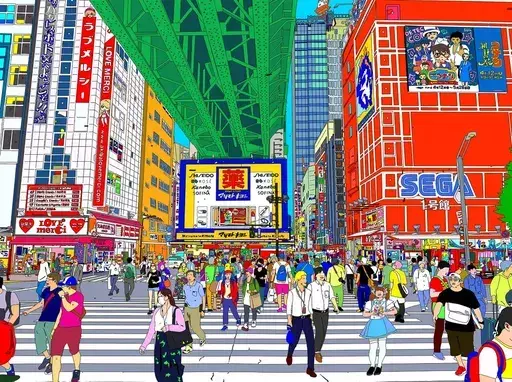 Marco SANTANIELLO - 版画 - Akihabara Street View