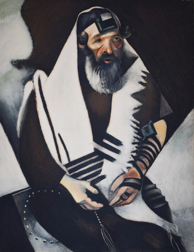 Marc CHAGALL - Estampe-Multiple - The Rabbi of Vitebsk (The Praying Jew)