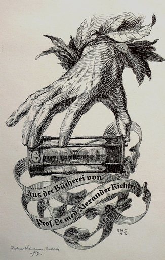 Richard NAUMANN-COSCHÜTZ - Grabado - Ex Libris Alexander RICHTER 1912  