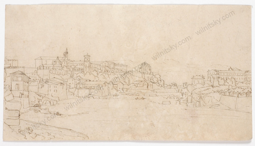Drawing-Watercolor - "Italian view", late 18th century