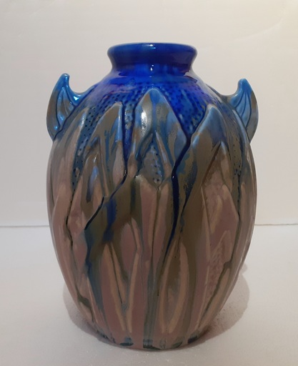 Gilbert METENIER - 陶瓷  - Grand vase à oreilles 
