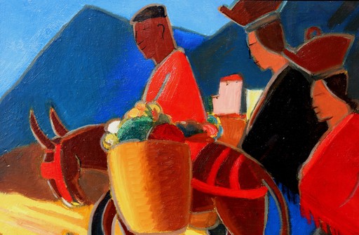 Bernard DE SOMMYEVRE - Pintura - "BASQUES A L'ÂNE"