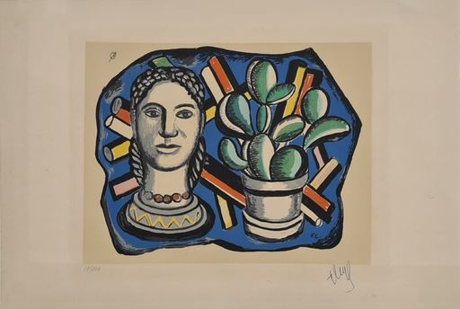 Fernand LÉGER - Print-Multiple - Tête et cactus 
