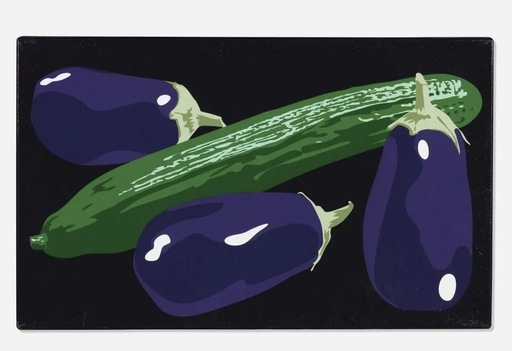 朱利安•奥培 - 版画 - Still Life with Aubergines and Cucumber