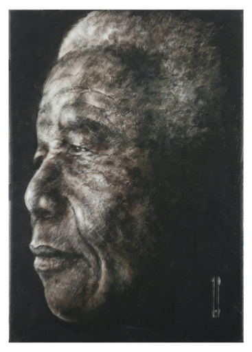 Frédéric DEL - Peinture - Portrait de Nelson Mandela