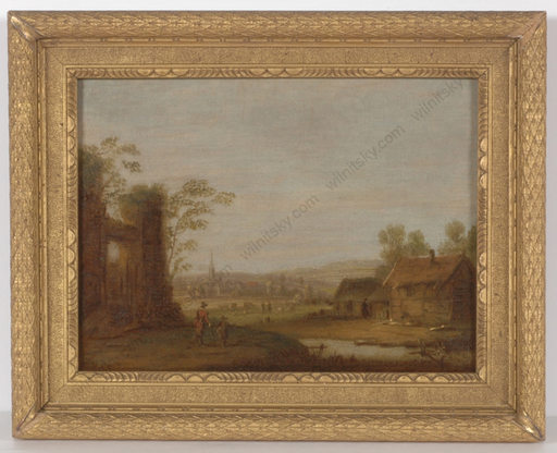 Painting - "Landscape with ruin and figures"