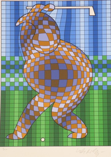 Victor VASARELY - Print-Multiple - The Golfer