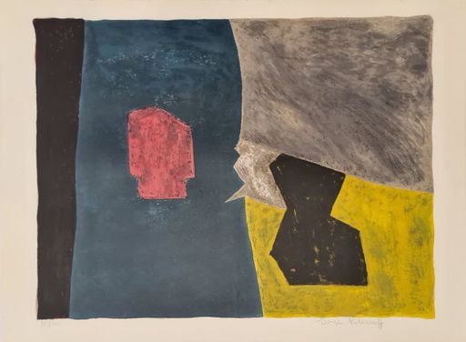 Serge POLIAKOFF - Print-Multiple - Composition bleue, jaune et grise L16 