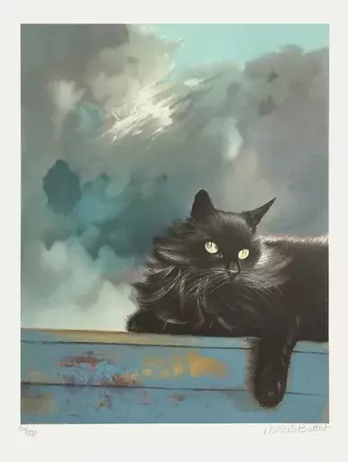 Michèle BATTUT - Print-Multiple - Le chat gris