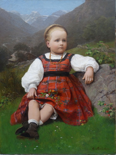 Georg Eduard Otto SAAL - Painting - "La Petite Bavaroise"