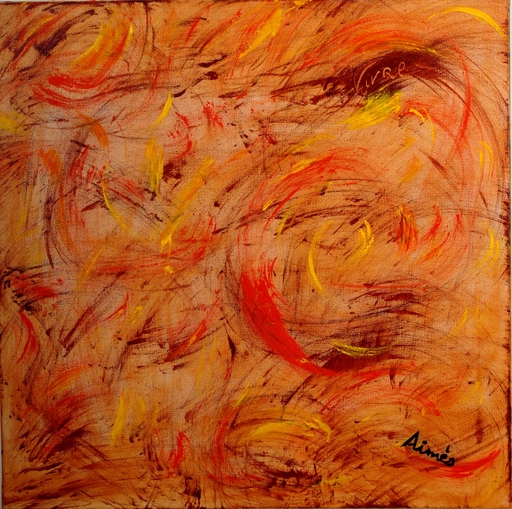 AIMÈS - Gemälde - Etincelle Orange Vivre
