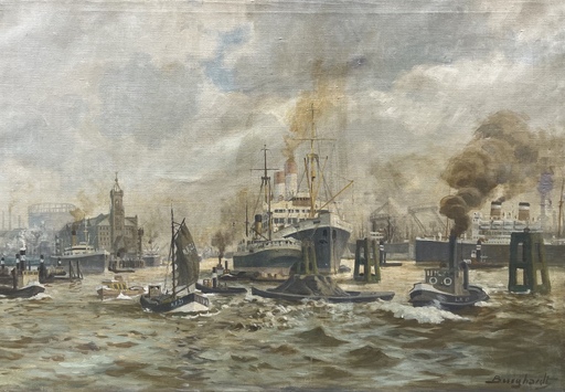 Gustav BURGHARDT - Painting - Marine