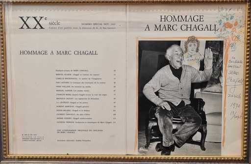 Marc CHAGALL - Dessin-Aquarelle - Tree Sketch on homage book cover