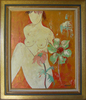 Michèle FROMENT - Peinture - NU AUX FLEURS Ref 309H
