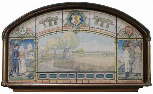 Anders NILSSON - Zeichnung Aquarell - Stained Glass Design, Watercolor, turn of the 20th century 