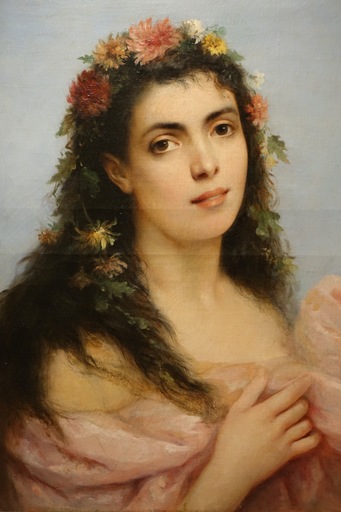 Charles Baptiste SCHREIBER - Pittura - Portrait of a young women - Ch. SCHREIBER,1893
