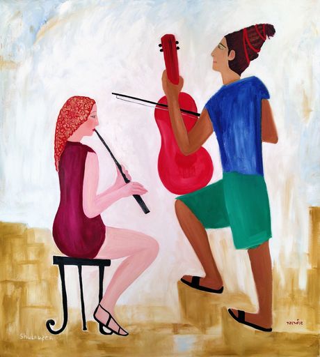 Janna SHULRUFER - Painting - Listening to music