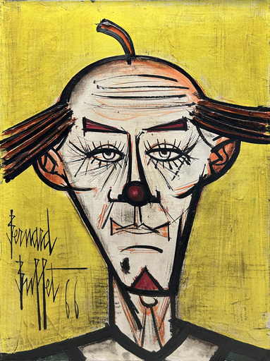 Bernard BUFFET - Painting - Clown Chauve 1966