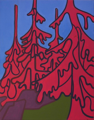 Hubert SCHMALIX - 绘画 - Landscape, „Soft Trees“