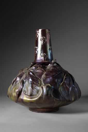 Ernest BUSSIERE - Ceramic - Vase marronnier