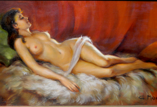 Gino MORO - Painting - FEMME NUE